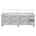 image of Continental Refrigerator PA93N-D 93" Pizza Prep Table w/ 6 Drawers & 1 Half Doors, 32 cu. ft.