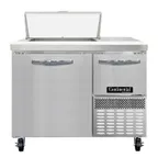 image of Continental Refrigerator RA43SN6 43" 2-Door Sandwich and Salad Prep Table, 6 Pans, Stainless Steel