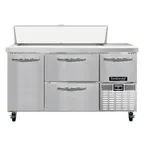 image of Continental Refrigerator RA60N12-D 60" Sandwich / Salad Prep Table w/ 4 Drawers & 1 Door, 12 Pans