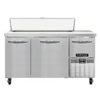 image of Continental Refrigerator RA60N12 60" 3-Door Sandwich and Salad Prep Table, 12 Pans