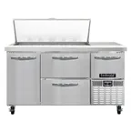 image of Continental Refrigerator RA60N18M-D 60" Mega Top Sandwich Prep Table w/ 4 Drawers & 1 Door, 18 pans