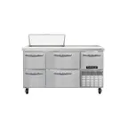 image of Continental Refrigerator RA60N8-D 60" Sandwich / Salad Prep Table w/ 4 Drawers & 1 Door, 8 Pans