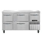 image of Continental Refrigerator RA60SN-D 60" Worktop Refrigerator w/ 4 Drawers & 1 Half Door
