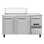 image of Continental Refrigerator RA60SN10 60" 3-Door Sandwich and Salad Prep Table, 10 Pans, Stainless Steel