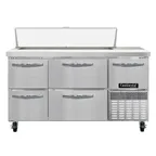 image of Continental Refrigerator RA60SN12-D 60" 1-Door 4-Drawer Sandwich and Salad Prep Table, 12 Pans, Stainless Steel