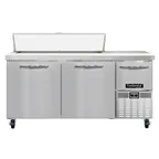 image of Continental Refrigerator RA68N12 68" 3-Door Sandwich and Salad Prep Table, 12 Pans, Stainless Steel
