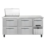 image of Continental Refrigerator RA68N12M-D 68" Mega Top Sandwich Prep Table w/ 4 Drawers & 1 Door, 12 pans