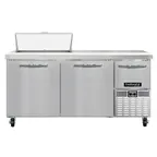 image of Continental Refrigerator RA68N8 68" 3-Door Sandwich and Salad Prep Table, 8 Pans, Stainless Steel