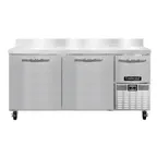 image of Continental Refrigerator RA68NBS 68" Worktop Refrigerator w/ 2 Full & 1 Half Doors
