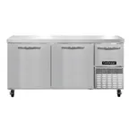 image of Continental Refrigerator RA68SN 68" Worktop Refrigerator w/ 2 Full & 1 Half Doors