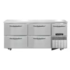 image of Continental Refrigerator RA68SN-U-D 68" 4-Drawer Undercounter Refrigerator, Stainless Steel, Front Breathing, 17.6 cu. ft.
