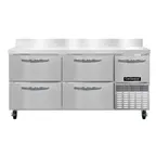 image of Continental Refrigerator RA68SNBS-D 68" Worktop Refrigerator w/ 4 Drawers & 1 Half Door