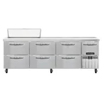 image of Continental Refrigerator RA93N10-D 93" Sandwich / Salad Prep Table w/ 6 Drawers & 1 Door, 10 Pans
