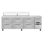 image of Continental Refrigerator RA93N18-D 93" Sandwich / Salad Prep Table w/ 6 Drawers & 1 Door, 18 Pans