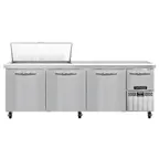 image of Continental Refrigerator RA93N18M 93" Mega Top Sandwich Prep Table w/ 4 Doors, 18 pans