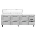 image of Continental Refrigerator RA93N27M-D 93" Mega Top Sandwich Prep Table w/ 6 Drawers & 1 Door, 27 pans