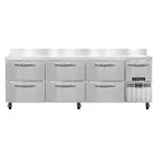 image of Continental Refrigerator RA93NBS-D 93" Worktop Refrigerator w/ 6 Drawers & 1 Half Door