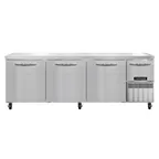 image of Continental Refrigerator RA93SN 93" Worktop Refrigerator w/ 3 Full & 1 Half Doors