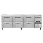 image of Continental Refrigerator RA93SN-D 93" Worktop Refrigerator w/ 6 Drawers & 1 Half Door
