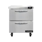 image of Continental Refrigerator SW27N-D 27" 1-Section WorkTop Refrigerator w/ 2 Drawers, 7.4 cu. ft.