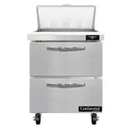 image of Continental Refrigerator SW27N8-D 27" 2-Drawer Sandwich and Salad Prep Table, 8 Pans, Stainless Steel Exterior