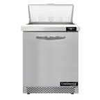 image of Continental Refrigerator SW27N8-FB 27" 1-Door Sandwich and Salad Prep Table, 8 Pans, Stainless Steel Exterior