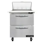 image of Continental Refrigerator SW27N8C-D 27" Sandwich / Salad Prep Table w/ 2 Drawers, 8 Pans