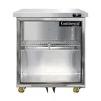 image of Continental Refrigerator SW27NGD-U 27" Undercounter Refrigerator w/ 1 Glass Door, 7.5 cu. ft.