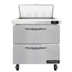 image of Continental Refrigerator SW32N8-D 32" Sandwich / Salad Prep Table w/ 2 Drawers, 8 Pans