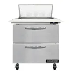 image of Continental Refrigerator SW32N8C-D 32" One Section Sandwich/Salad Prep Table w/ 2 Drawers, 8 Pans