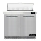 image of Continental Refrigerator SW36N10-FB 36" 2-Door Sandwich and Salad Prep Table, 10 Pans, Stainless Steel Exterior