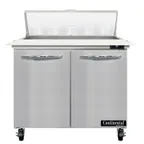 image of Continental Refrigerator SW36N10C 36" Two Section Sandwich/Salad Prep Table w/ 2 Doors, 10 Pans