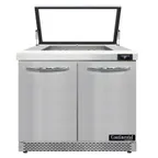 image of Continental Refrigerator SW36N12M-HGL-FB 36" Mega Top Sandwich Prep Table w/ 2 Doors, 12 pans