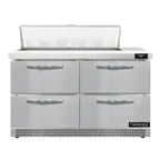 image of Continental Refrigerator SW48N10-FB-D 48" Sandwich / Salad Prep Table w/ 4 Drawers, 10 Pans