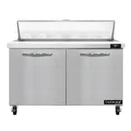 image of Continental Refrigerator SW48N12 48" 2-Door Sandwich and Salad Prep Table, 12 Pans, Stainless Steel Exterior