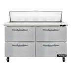 image of Continental Refrigerator SW48N12C-D 48" Two Section Sandwich / Salad Prep Table w/ 4 Drawers, 12 Pans