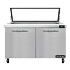 image of Continental Refrigerator SW48N18M-HGL 48" Mega Top Sandwich Prep Table w/ 2 Doors, 18 pans