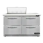 image of Continental Refrigerator SW48N8C-FB-D 48" Sandwich / Salad Prep Table w/ 4 Drawers, 8 Pans