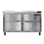 image of Continental Refrigerator SW48NGD 48" 2-Section Worktop Refrigerator w/ 2 Glass Doors, 13.4 cu. ft.