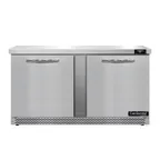 image of Continental Refrigerator SW60N-FB 60" 2-Section Worktop Refrigerator w/ 2 Doors, 17 cu. ft.