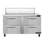 image of Continental Refrigerator SW60N12-D 60" Sandwich / Salad Prep Table w/ 4 Doors, 12 Pans