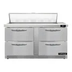 image of Continental Refrigerator SW60N12-FB-D 60" Sandwich / Salad Prep Table w/ 4 Drawers, 12 Pans