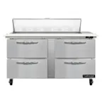 image of Continental Refrigerator SW60N12C-D 60" Sandwich / Salad Prep Table w/ 4 Drawers, 12 Pans