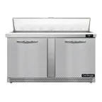 image of Continental Refrigerator SW60N16-FB 60" 2-Door Sandwich and Salad Prep Table, 16 Pans, Stainless Steel Exterior