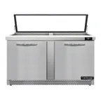 image of Continental Refrigerator SW60N24M-HGL-FB 60" Mega Top Sandwich Prep Table w/ 2 Doors, 24 pans