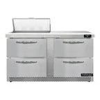 image of Continental Refrigerator SW60N8-FB-D 60" Sandwich / Salad Prep Table w/ 4 Drawers, 8 Pans