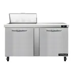 image of Continental Refrigerator SW60N8 60" Two Section Sandwich / Salad Prep Table w/ 2 Doors, 8 Pans