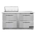 image of Continental Refrigerator SW60N8C-FB-D 60" Sandwich / Salad Prep Table w/ 4 Drawers, 8 Pans