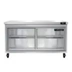 image of Continental Refrigerator SW60NSGD 60" Worktop Refrigerator w/ 2 Sliding Glass Doors, 17 cu. ft.