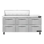 image of Continental Refrigerator SW72N12-D 72" Sandwich / Salad Prep Table w/ 6 Drawers, 12 Pans
